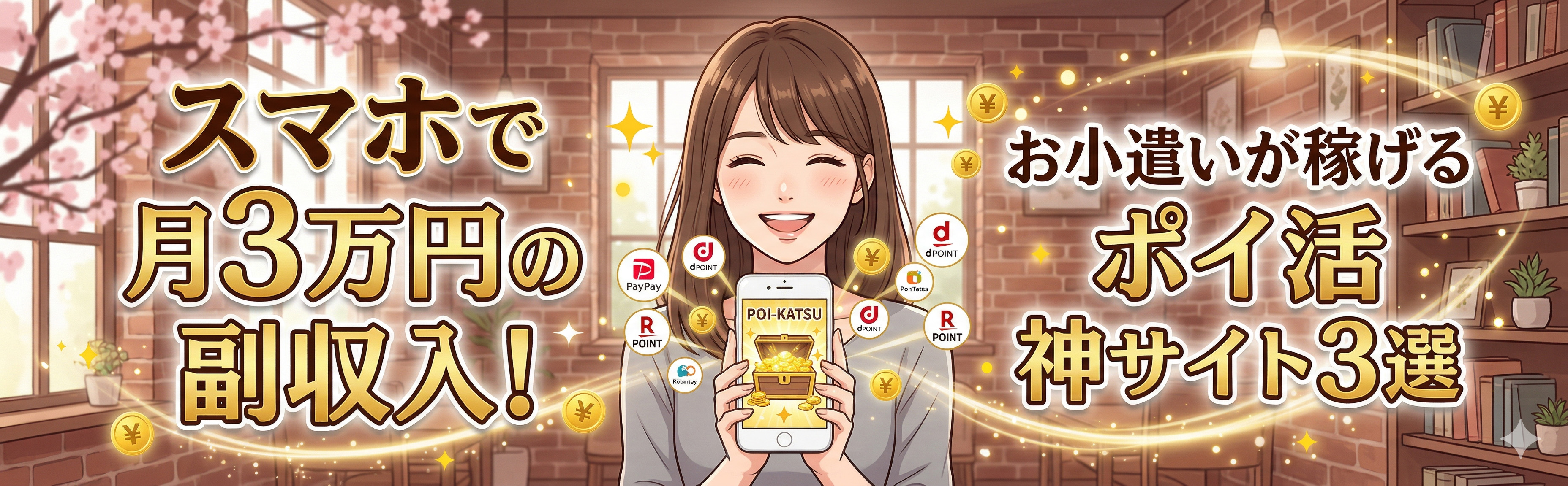 スマホで月3万円の副収入!お小遣いが稼げるポイ活神サイト3選