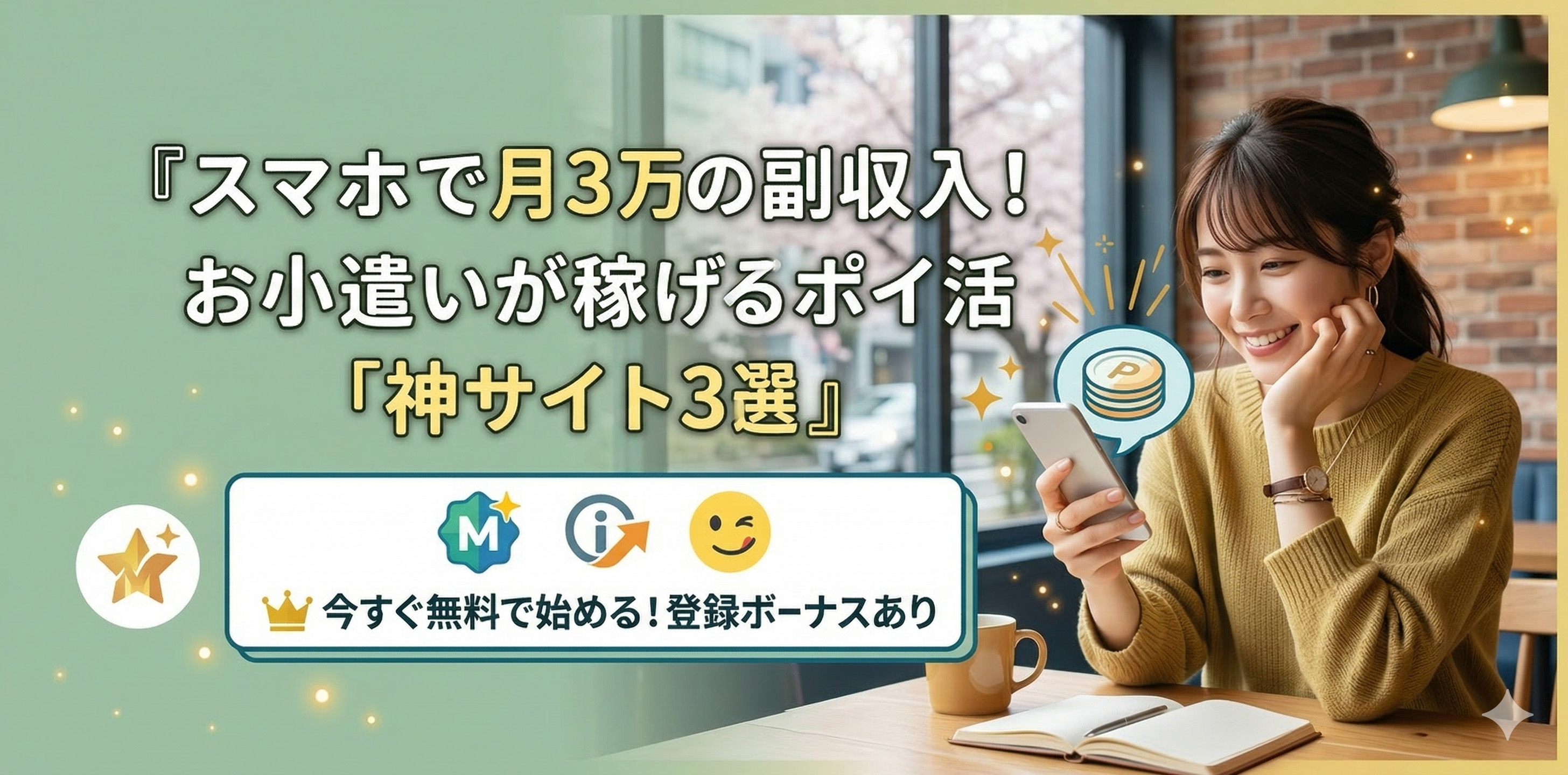 スマホで月3万の副収入!お小遣いが稼げるポイ活「神サイト3選」