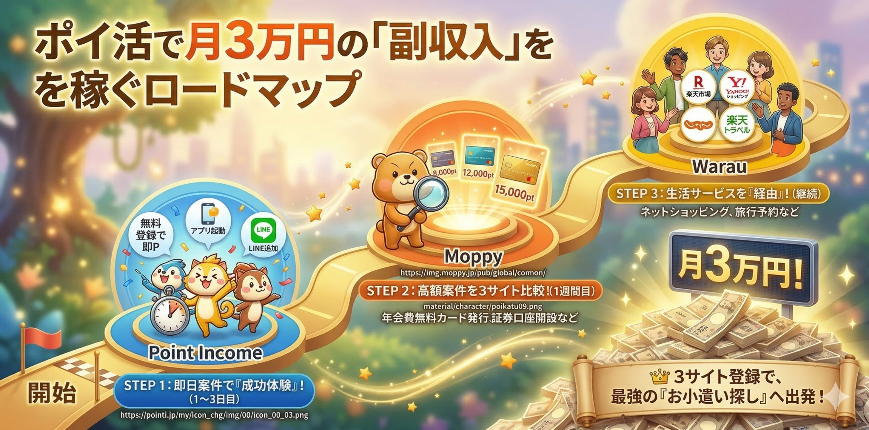 ポイ活で月3万円の「副収入」を稼ぐロードマップ