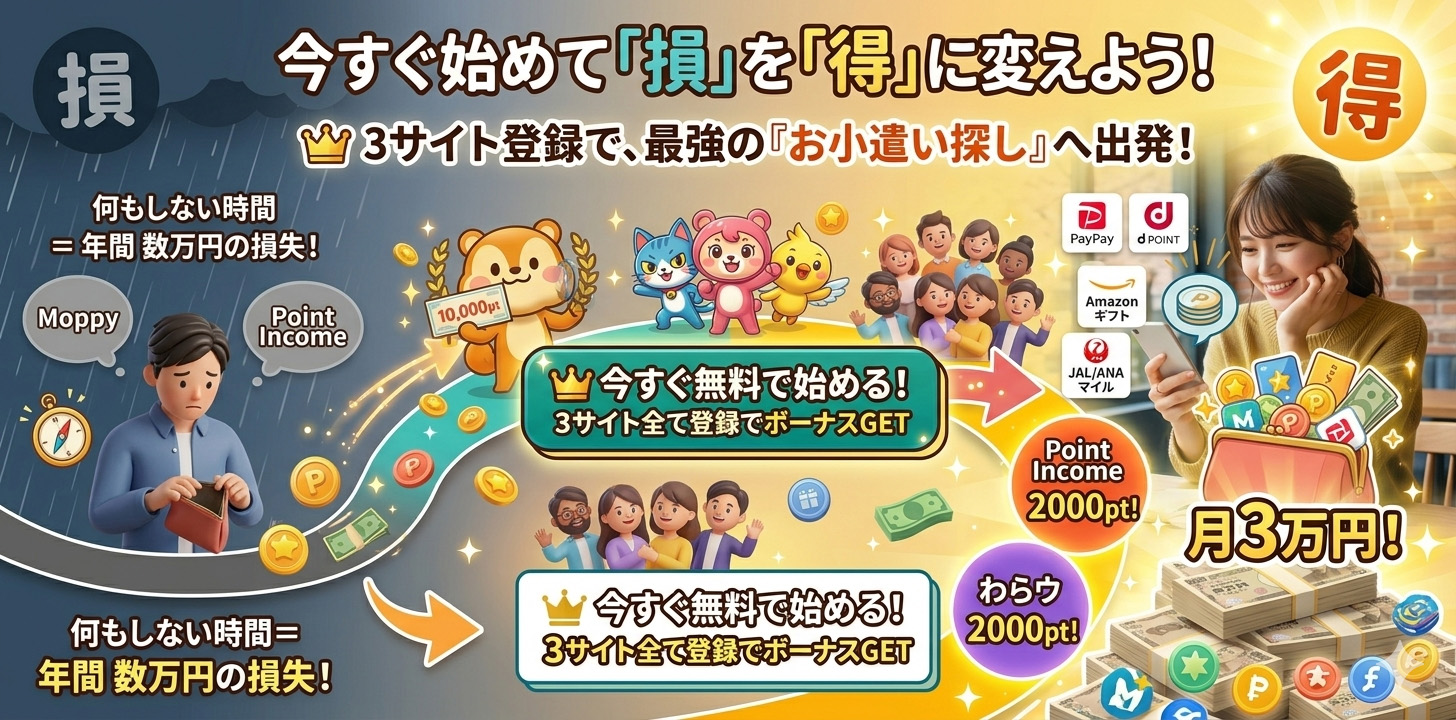 今すぐ始めて「損」を「得」に変えよう!
